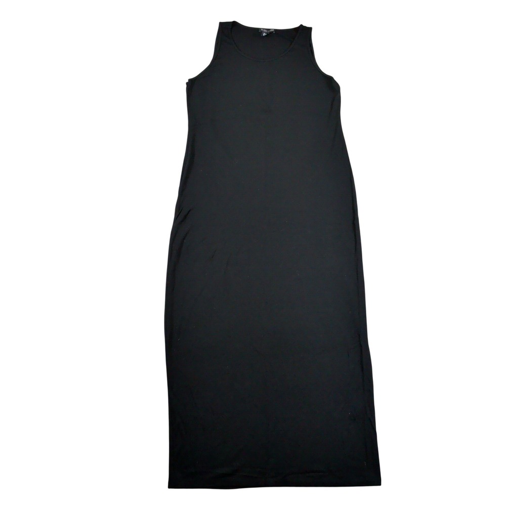 Eileen Fisher Black Viscose Spandex Sleeveless Maxi Dress Womens XS Jersey